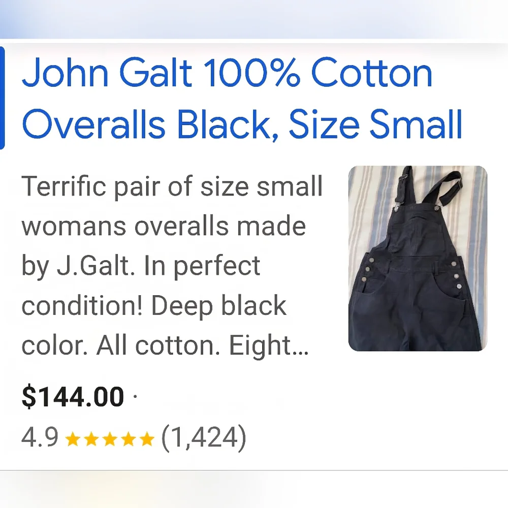 Brandy Melville Black John Galt Women's Jeans Overalls Size Small - Picture 2 of 11